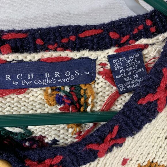 Birch Bros Vintage Hand Knitted Cardigan Sweater Womens Size Medium - Picture 2 of 7